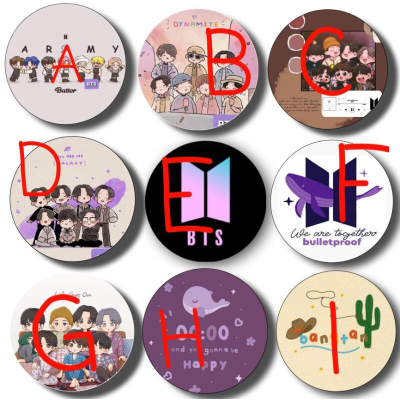 bangtan theme pin badge 58mm (code: 39)